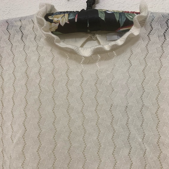 Joie Hadar Pointelle Wool-Blend Sweater Small - Picture 7 of 9